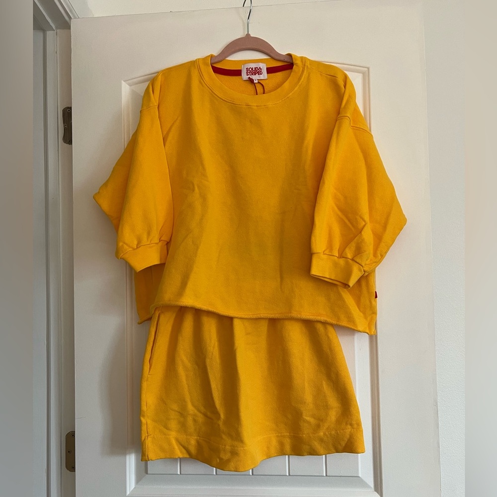 NWT - Solid & Stripped - Yellow Sweater and Skirt Coord Set - Both Size S